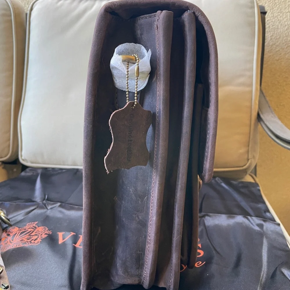Velorbis “Old School” Brown Leather Briefcase